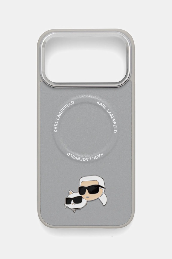 Karl Lagerfeld telefon tok iPhone 17 Pro Max telefonhoz szürke KLHMP17XPSMLRKCG