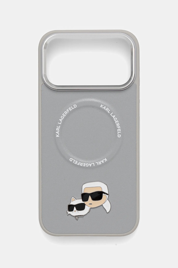 Karl Lagerfeld telefon tok iPhone 17 Pro Max telefonhoz szürke KLHMP17XPSMLRKCG