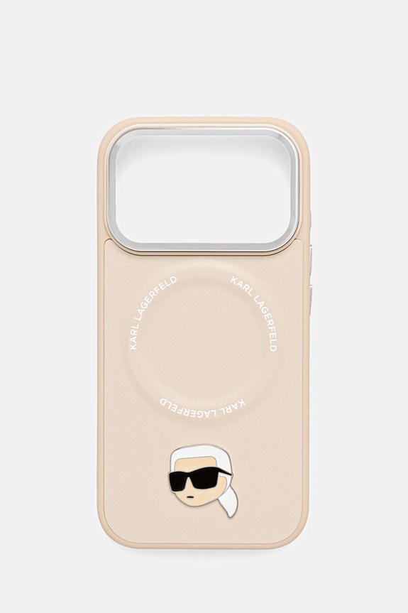 Karl Lagerfeld telefon tok iPhone 17 Pro telefonhoz bézs KLHMP17LPSMLRKLE