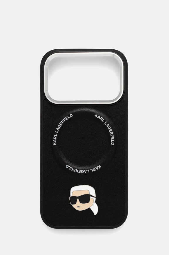 Etui za telefon Karl Lagerfeld iPhone 17 Pro Potisk črna KLHMP17LPSMLRKLK