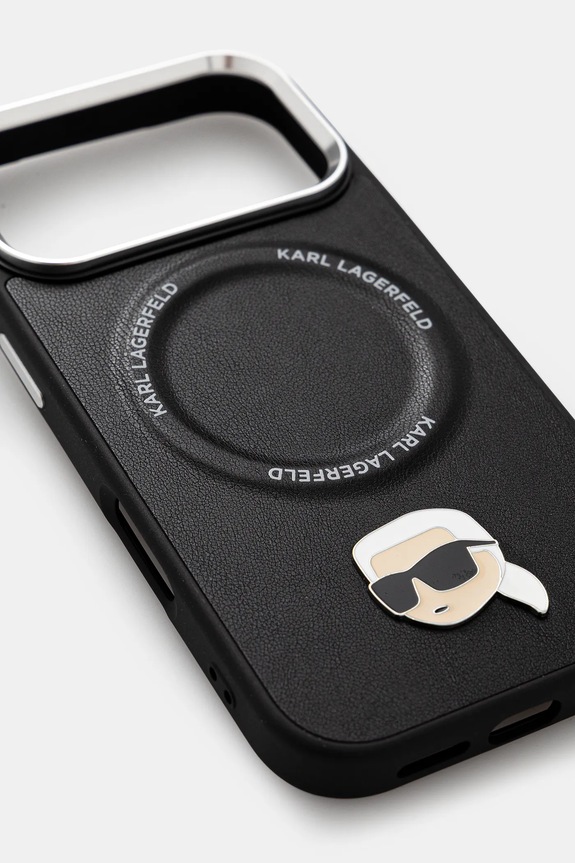 Etui za telefon Karl Lagerfeld iPhone 17 Pro KLHMP17LPSMLRKLK črna AA00