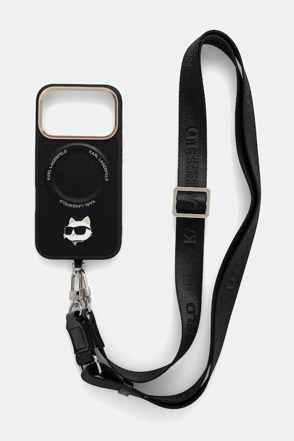 Etui za telefon Karl Lagerfeld iPhone 17 Pro Za telefon črna KLHMP17LPCRLRCHK