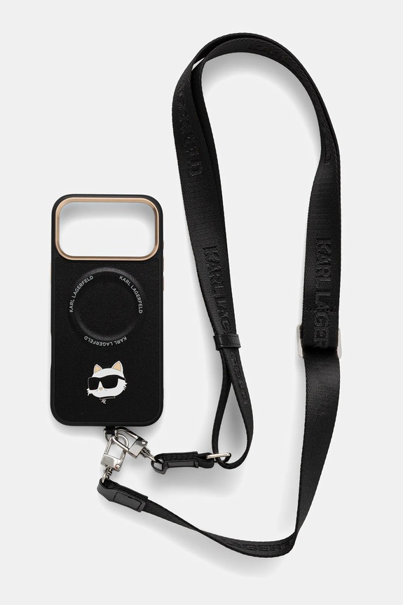 Etui za telefon Karl Lagerfeld iPhone 17 Pro Max za telefon crna KLHMP17XPCRLRCHK