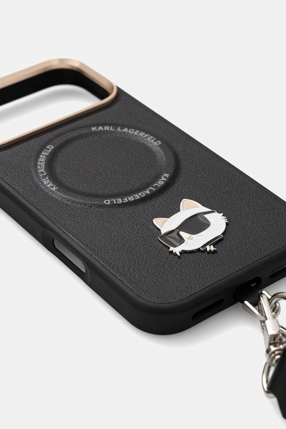 Etui za telefon Karl Lagerfeld iPhone 17 Pro Max KLHMP17XPCRLRCHK crna AA00