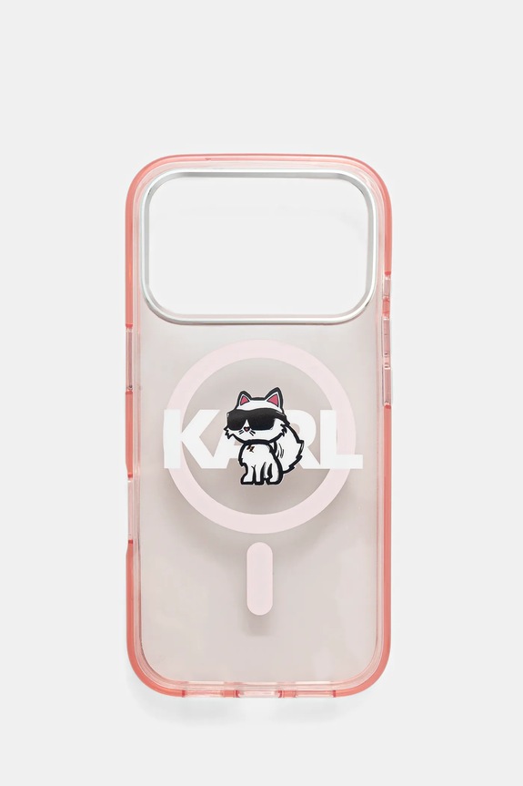Karl Lagerfeld telefon tok iPhone 17 Pro telefonhoz rózsaszín KLHMP17LHGCHGKBP