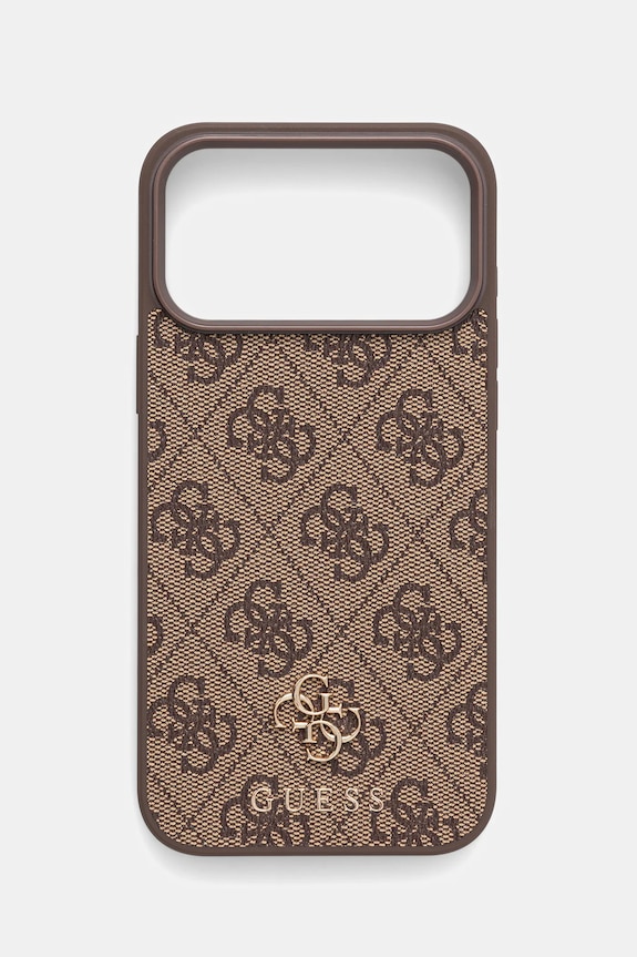 Guess husă pentru telefon iPhone 17 Pro Max cu modele maro GUHMP17XP4SM4MW