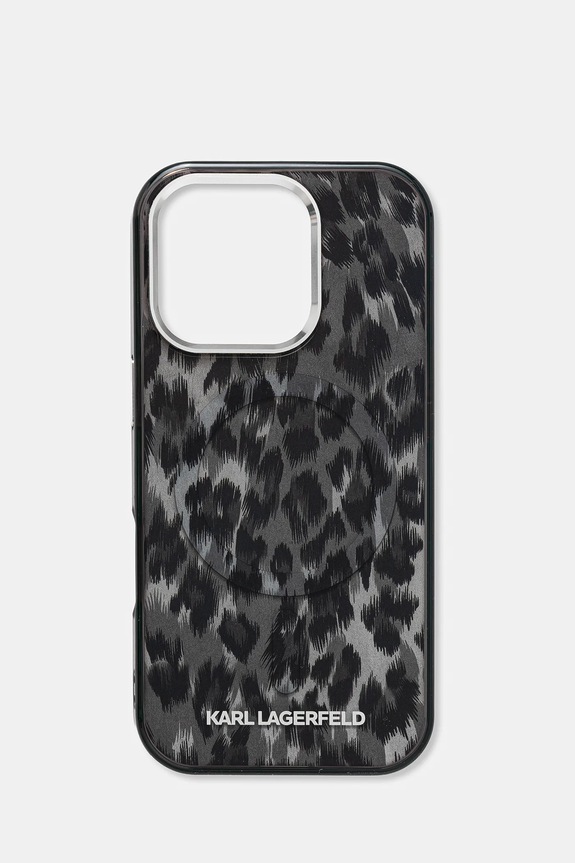 Etui za telefon Karl Lagerfeld iPhone 16 Pro za telefon siva KLHMP16LHDLEOICK