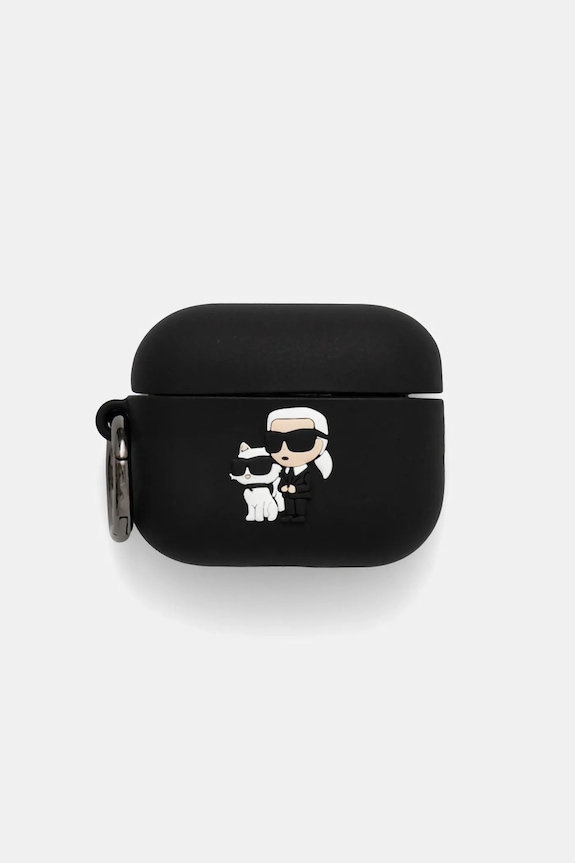Θήκη για ακουστικά Karl Lagerfeld AirPods Pro 3 απλικέ μαύρο KLAP3RUNKC