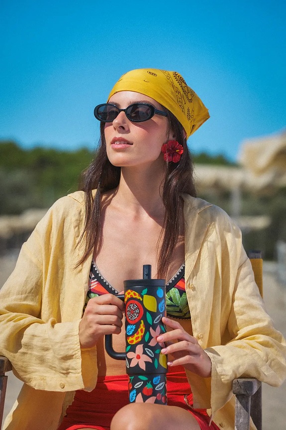 24bottles sticlă Straw Cup 800 Tropical Straw.Cup.800.Tropical
