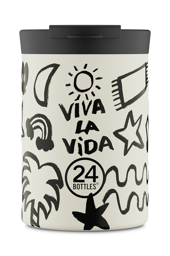 24bottles ceașcă Travel Tumbler 350 Viva la Vida alb Travel.Tumbler.350.Viva