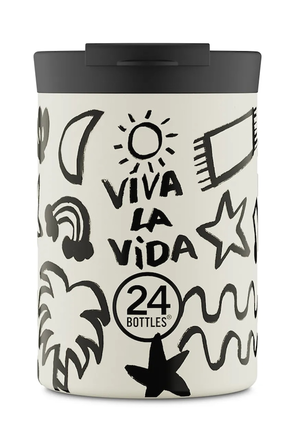 24bottles ceașcă Travel Tumbler 350 Viva la Vida alb Travel.Tumbler.350.Viva