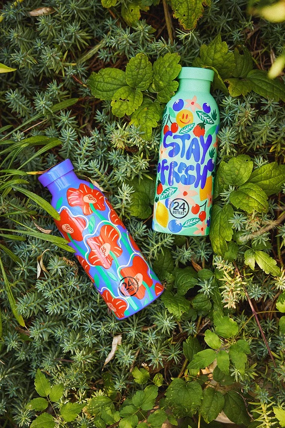 Termo fľaša 24bottles Clima 050 Flor de Fuego fialová Clima.050.Flor