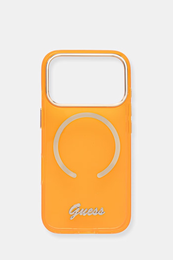 Guess etui na telefon iPhone 17 Pro pomarańczowy GUHMP17L5HTCSMSO