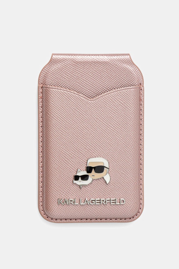 Karl Lagerfeld θήκη για κάρτες ροζ KLWMSMPGKCHPP