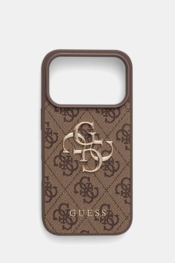 Guess etui na telefon z imitacji skóry iPhone 17 Pro brązowy GUHCP17L4GMGBR