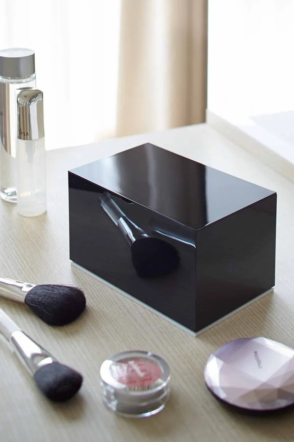 Yamazaki recipient pentru baie din plastic 16 x 10 x 9 cm 2428 negru AA00