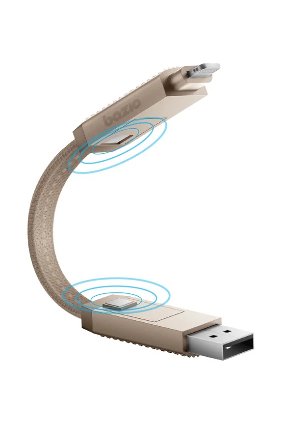 Καλώδιο φόρτισης Bazic GoCharge 4w1,15 cm CBL.GC4N1.GLD015 μπεζ AA00