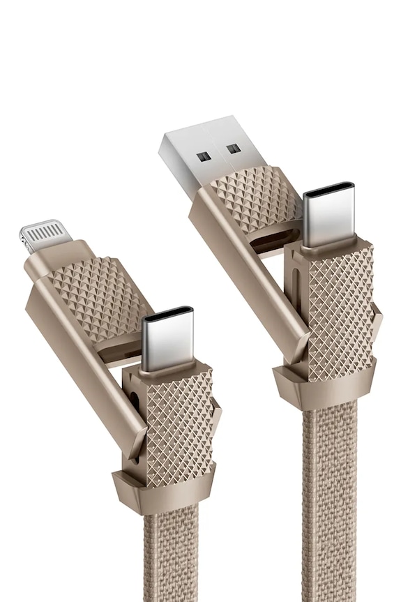 Lifestyle Καλώδιο φόρτισης Bazic GoCharge 4w1,15 cm CBL.GC4N1.GLD015 μπεζ