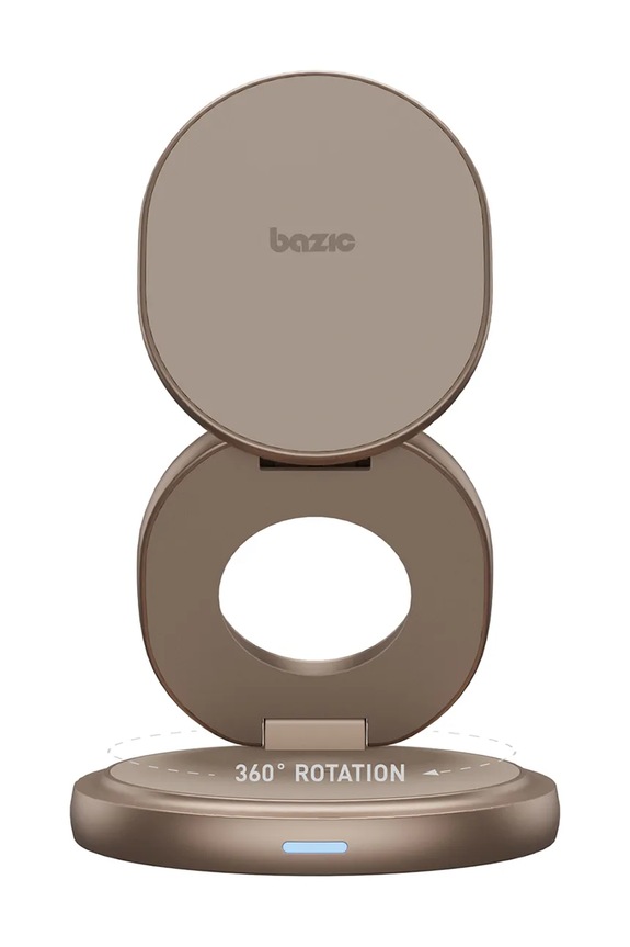 Επαγωγικός φορτιστής Bazic 15W Fast Charging GM.GYRE360.GLD μπεζ AA00