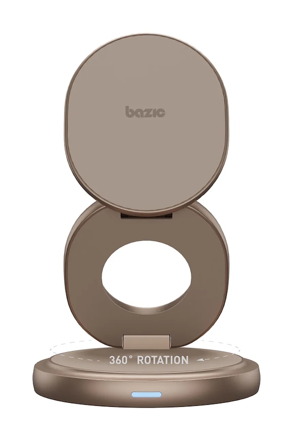 Επαγωγικός φορτιστής Bazic 15W Fast Charging GM.GYRE360.GLD μπεζ AA00
