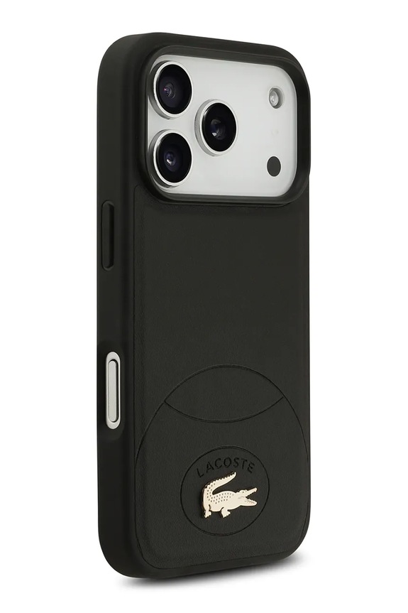 Življenjski slog Etui za telefon z vgrajenim magnetnim obročem Lacoste MagSafe iPhone 17 Pro LCHMP17LPBLK črna