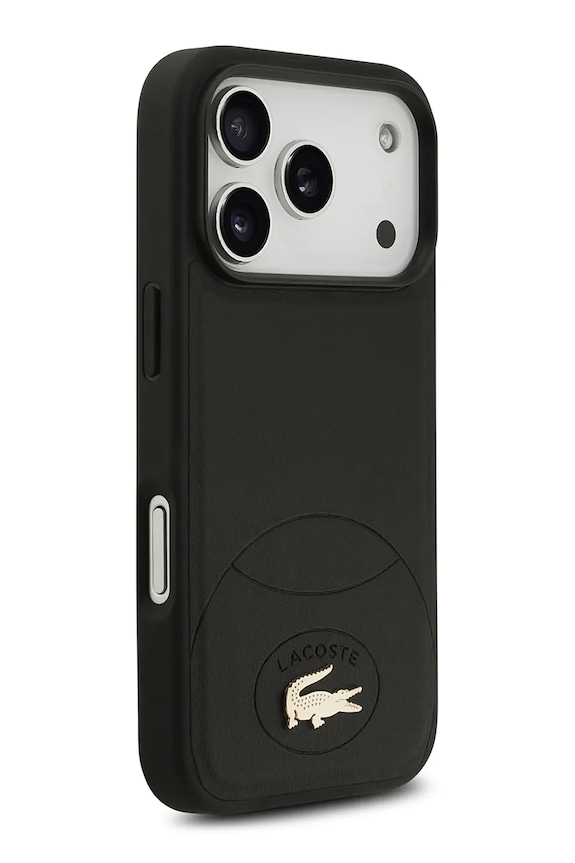 Življenjski slog Etui za telefon z vgrajenim magnetnim obročem Lacoste MagSafe iPhone 17 Pro LCHMP17LPBLK črna