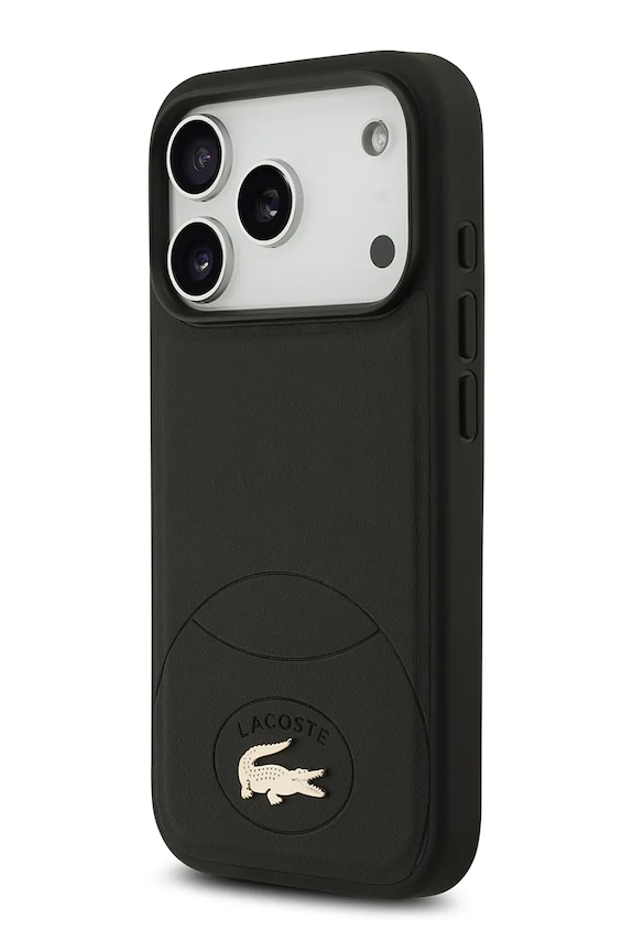 Etui za telefon z vgrajenim magnetnim obročem Lacoste MagSafe iPhone 17 Pro črna LCHMP17LPBLK