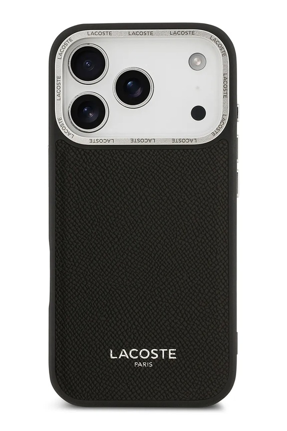 Lacoste husă de telefon cu inel magnetic încorporat MagSafe iPhone 17 Pro negru LCHMP17LPCESK