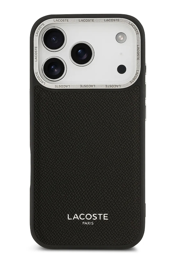 Lacoste husă de telefon cu inel magnetic încorporat MagSafe iPhone 17 Pro negru LCHMP17LPCESK