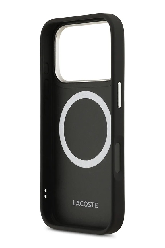 Lacoste husă de telefon cu inel magnetic încorporat MagSafe iPhone 17 Pro LCHMP17LPCESK negru AA00