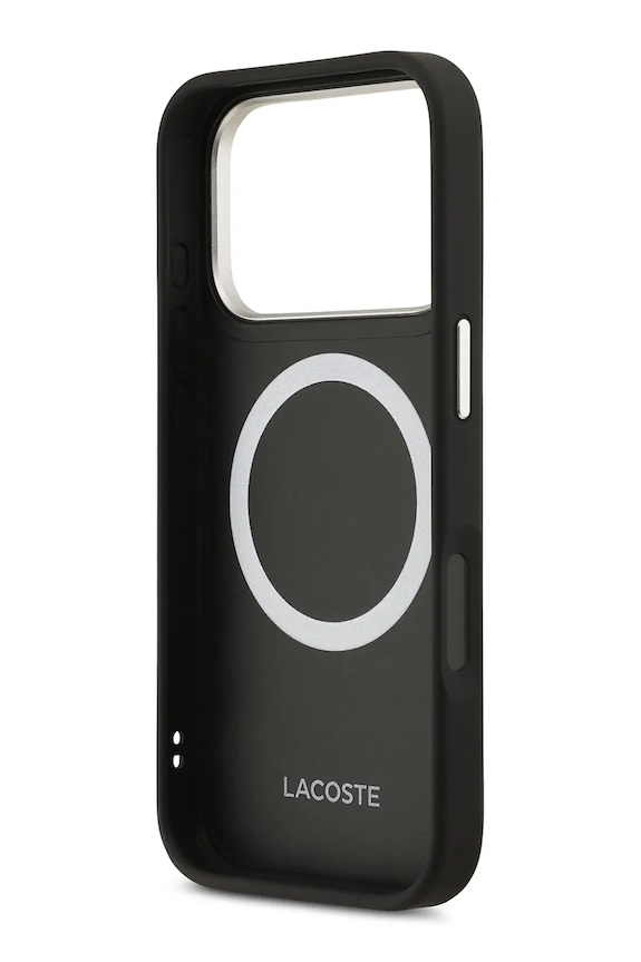 Lacoste husă de telefon cu inel magnetic încorporat MagSafe iPhone 17 Pro LCHMP17LPCESK negru AA00