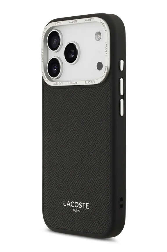 Lacoste husă de telefon cu inel magnetic încorporat MagSafe iPhone 17 Pro negru LCHMP17LPCESK