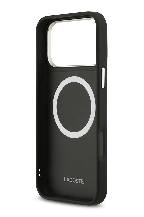 Lacoste etui na telefon z wbudowanym pierścieniem magnetycznym MagSafe iPhone 17 Pro Max LCHMP17XPCESK czarny AA00