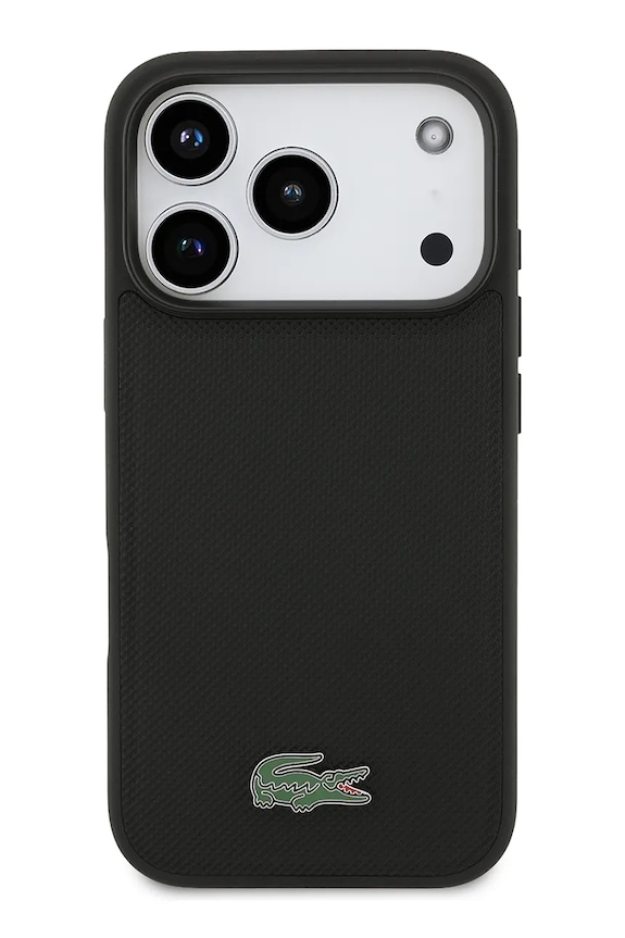 Puzdro na telefón so vstavaným magnetickým krúžkom Lacoste MagSafe iPhone 17 Pro čierna LCHMP17LPLAK