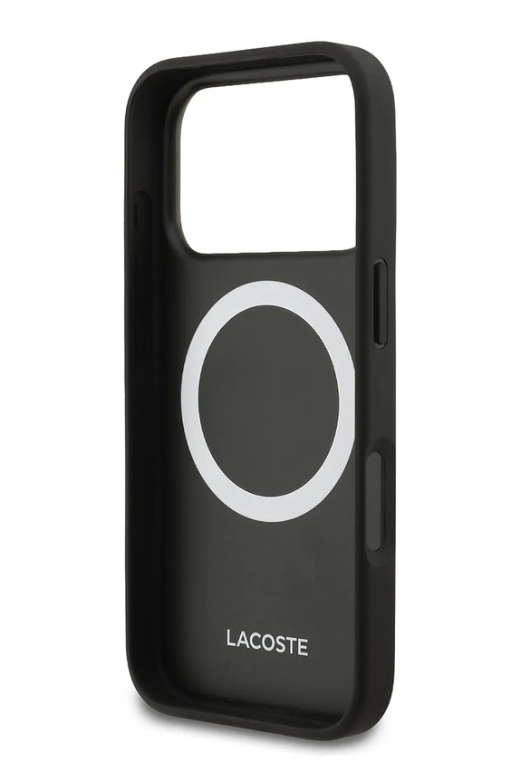 Puzdro na telefón so vstavaným magnetickým krúžkom Lacoste MagSafe iPhone 17 Pro LCHMP17LPLAK čierna AA00