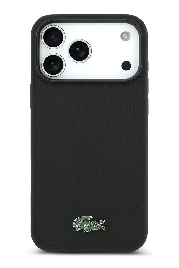 Lacoste husă de telefon cu inel magnetic încorporat MagSafe iPhone 17 Pro Max negru LCHMP17XPLAK