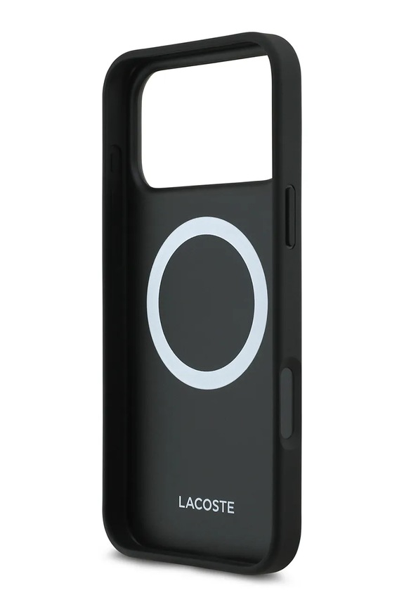 Lacoste husă de telefon cu inel magnetic încorporat MagSafe iPhone 17 Pro Max LCHMP17XPLAK negru AA00