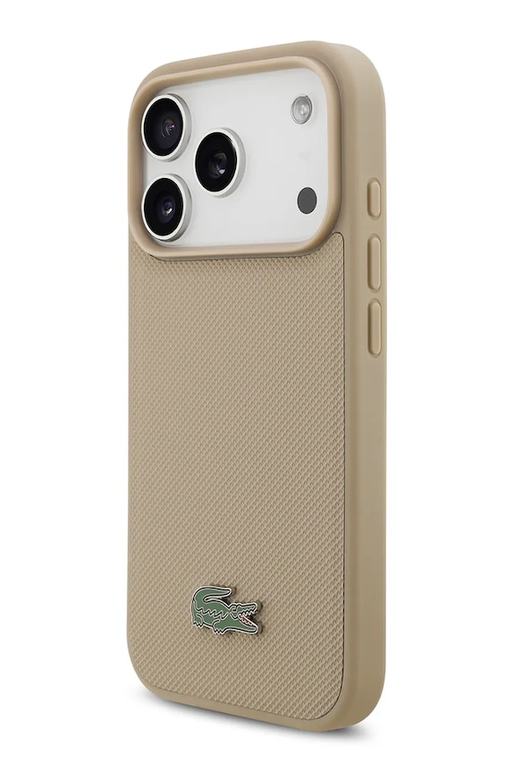 Lacoste husă de telefon cu inel magnetic încorporat MagSafe iPhone 17 Pro bej LCHMP17LPLAT