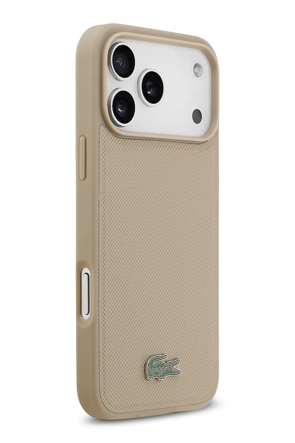 Lifestyle Lacoste husă de telefon cu inel magnetic încorporat MagSafe iPhone 17 Pro Max LCHMP17XPLAT bej