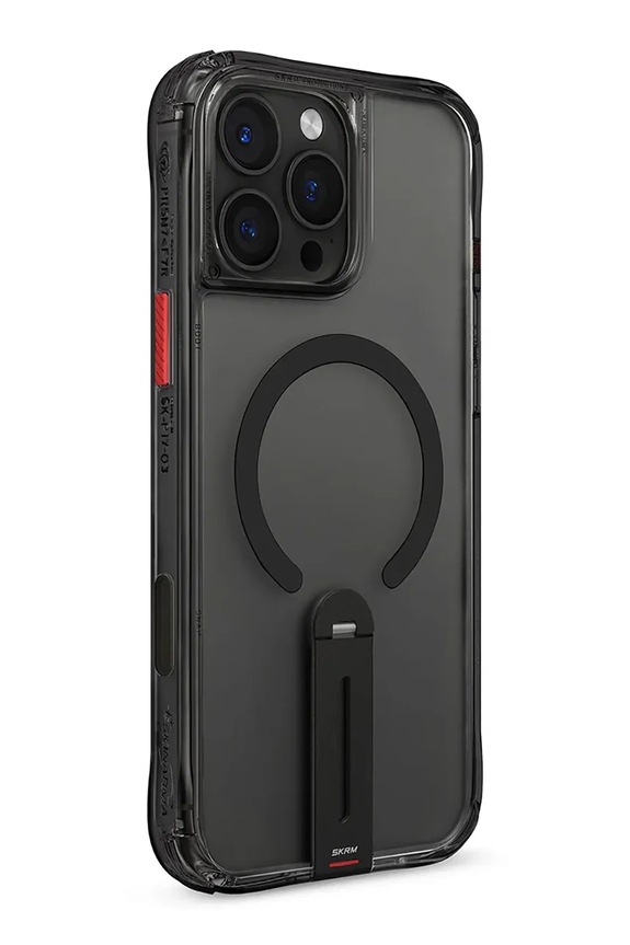 Etui za telefon z vgrajenim magnetnim obročem Skinarma Helix iPhone 16 Pro črna SK.P16PRO.HELX.BLK