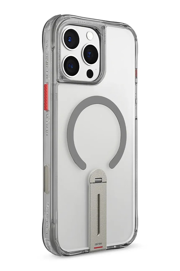 Etui za telefon z vgrajenim magnetnim obročem Skinarma Helix iPhone 16 Pro transparentna SK.P16PRO.HELX.TT