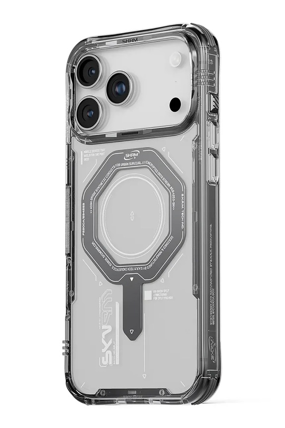 Etui za telefon z vgrajenim magnetnim obročem Skinarma Magma iPhone 17 Pro Max siva SK.2025PP6.9.MGMA.GRA