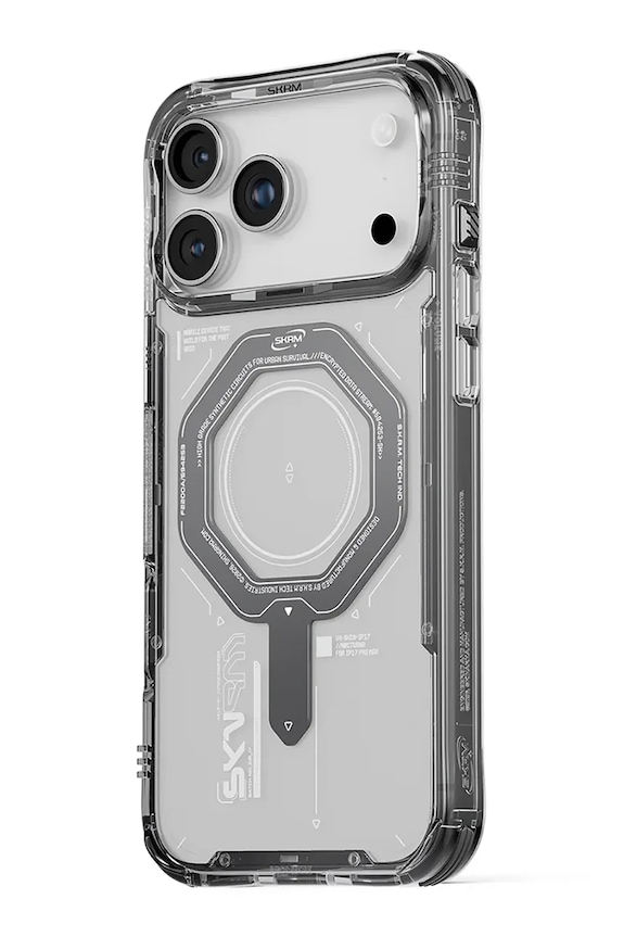 Etui za telefon z vgrajenim magnetnim obročem Skinarma Magma iPhone 17 Pro Max siva SK.2025PP6.9.MGMA.GRA
