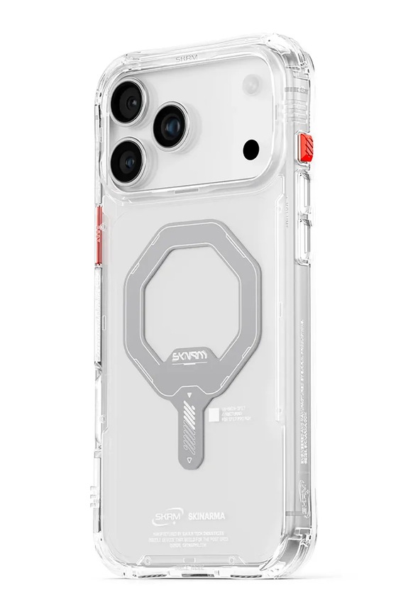 Etui za telefon z vgrajenim magnetnim obročem Skinarma Saido iPhone 17 Pro transparentna SK.2025PP6.3.SDOMS.CLR