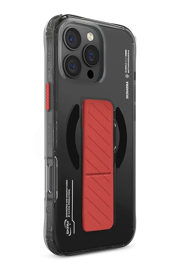 Etui za telefon z vgrajenim magnetnim obročem Skinarma iPhone 16 Pro črna SK.2024PP63.AXON.BLK