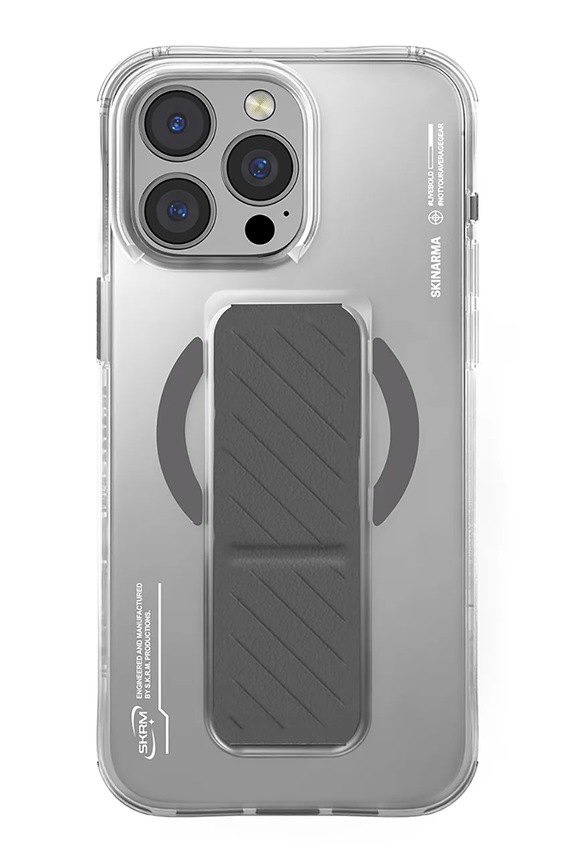 Etui za telefon z vgrajenim magnetnim obročem Skinarma iPhone 16 Pro transparentna SK.2024PP63.AXON.TT