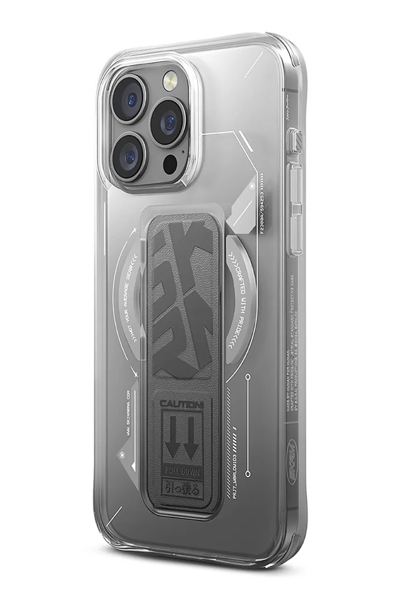 Etui za telefon z vgrajenim magnetnim obročem Skinarma iPhone 16 Pro transparentna SK.2024PP63.HELO.TT