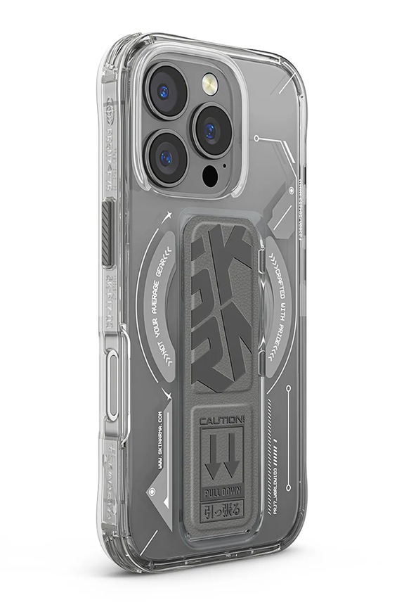 Etui za telefon z vgrajenim magnetnim obročem Skinarma iPhone 16 Pro SK.2024PP63.HELO.TT transparentna