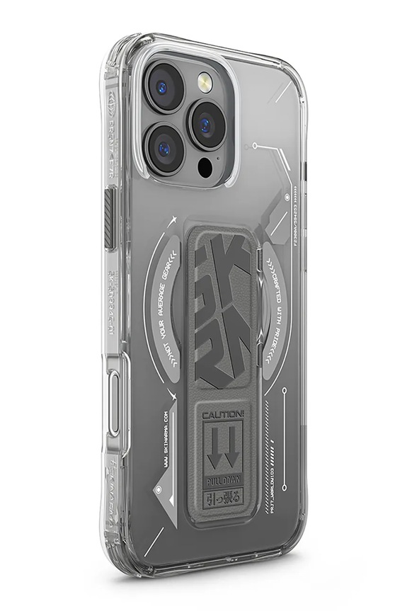 Etui za telefon z vgrajenim magnetnim obročem Skinarma iPhone 16 Pro Max SK.2024PP69.HELO.TT transparentna