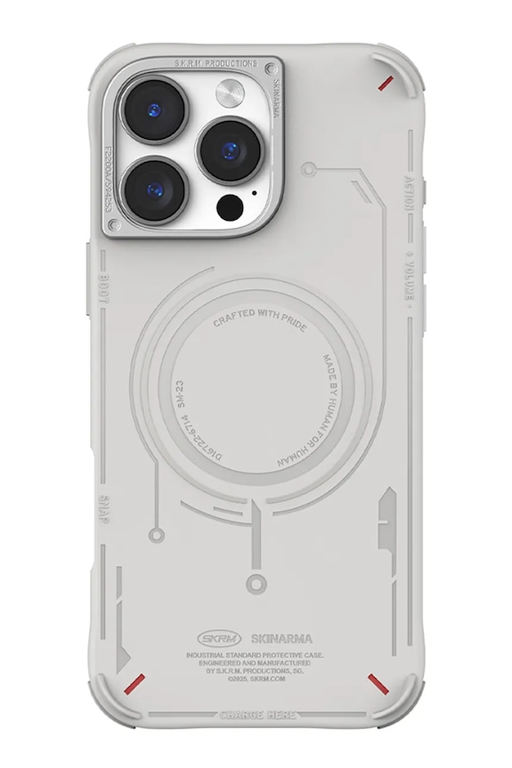 Skinarma etui na słuchawki bezprzewodowe iPhone 16 Pro szary SK.2024PP63.MECHA.LGRY